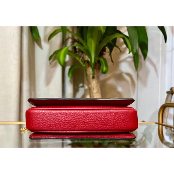 ♦️♦️  TORY BURCH AUTHENTIC RED LEATHER CHELSEA HANDBAG ♦️♦️ - Picture 10 of 14